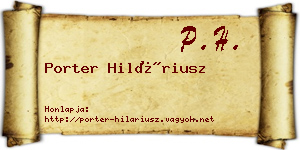 Porter Hiláriusz névjegykártya